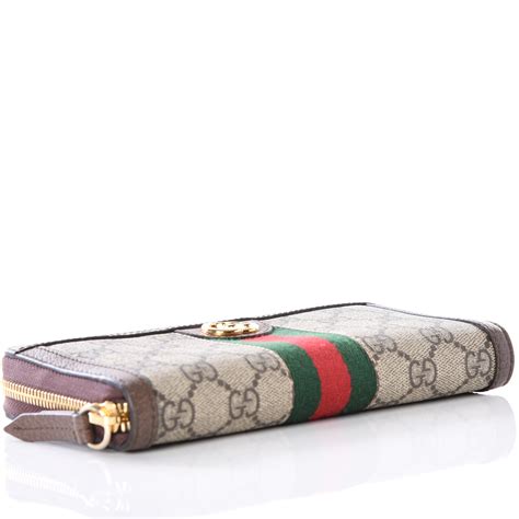 NEW! GUCCI GG Ophidia Supreme Wallet Purse Zip Around 